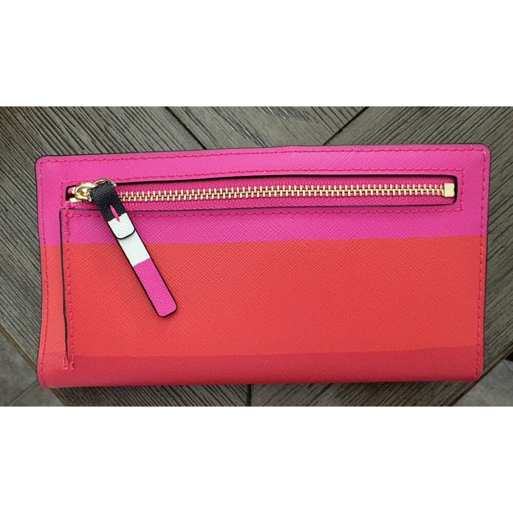 Kate Spade New York Staci Colorblock Large Slim Bifold Wallet Leather NEW NWT - Picture 2 of 7